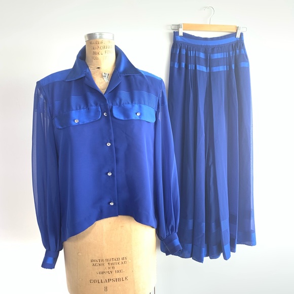 Vintage Sheer & Stripe 2pc Pant suit, Jack Bryan - Picture 4 of 8